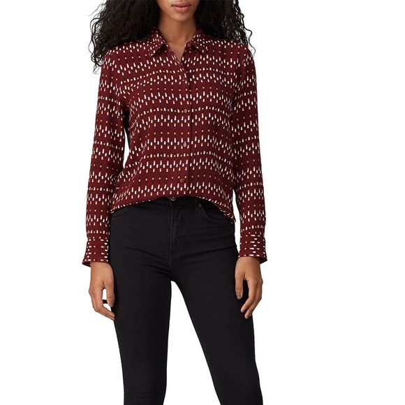 Equipment femme LEEMA POCKET SHIRT IN TAWNY PORT MULTI size large red printed - Picture 1 of 11